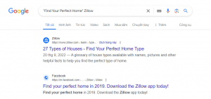 "Find Your Perfect Home" của Zillow