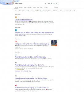Từ khóa "thiết kế website"